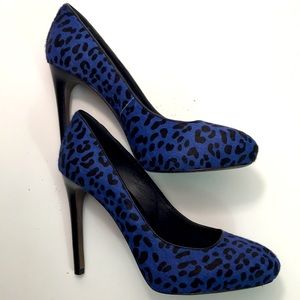Rebecca Minkoff animal print calf hair stilettos, size 7